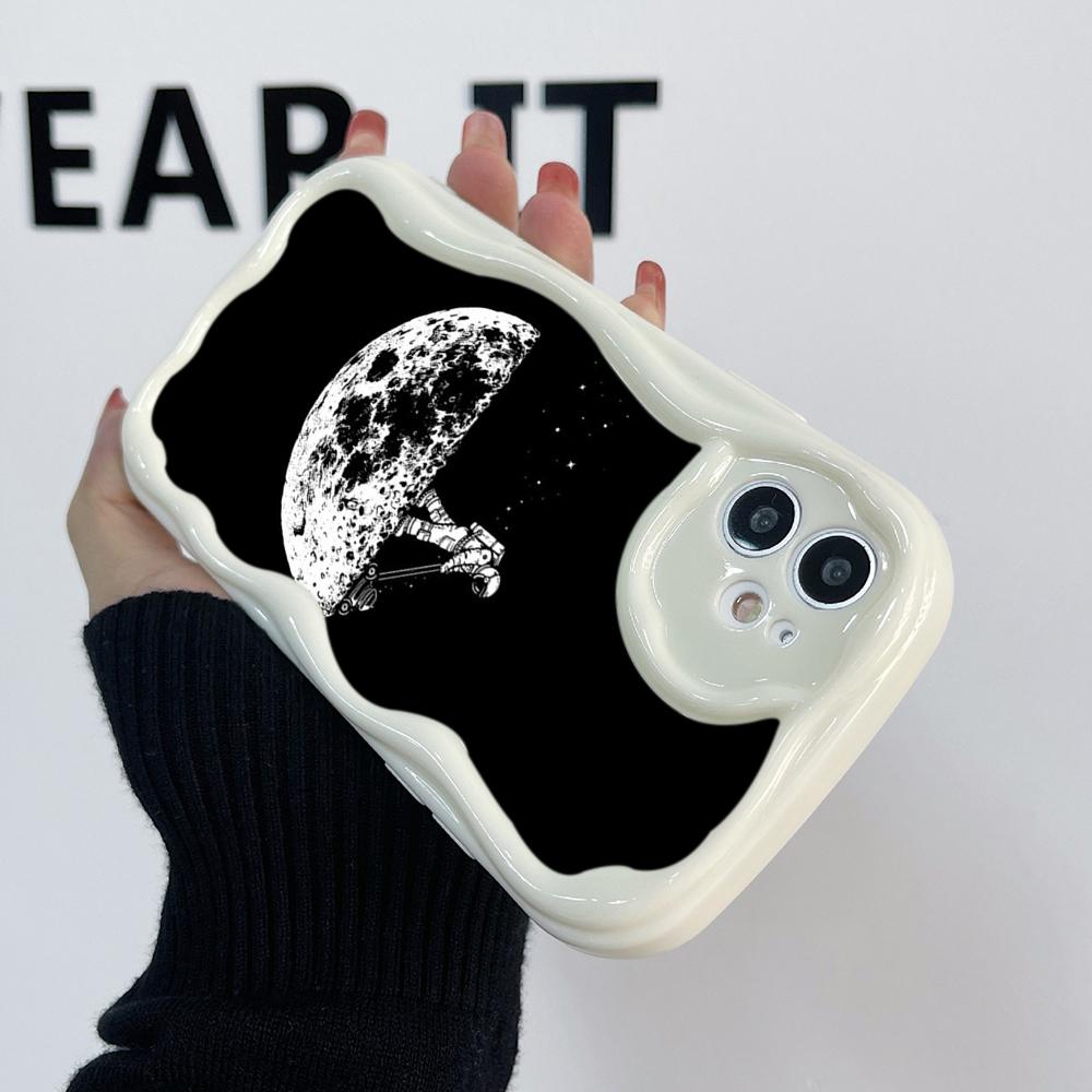 Ae97 Space Moon Astronaut Black Art Protective Phone Cases for Xiaomi PocoX5 F6 Redmi Note 13 12 11 Pro 13C 12C A3 Huawei Honor 90 Wave TPU Back Cover