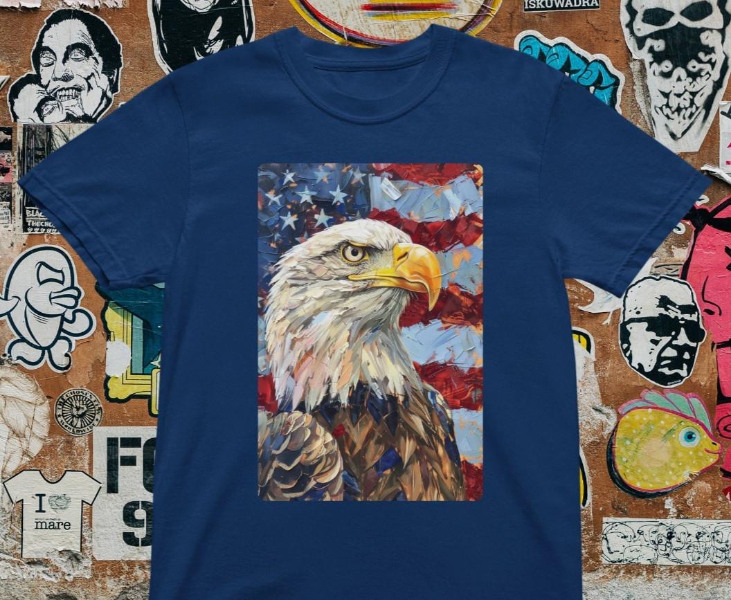 Bald Eagle T-Shirt – American Flag Patriotic Tee USA Pride Graphic Shirt XL