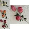 3head Long Branch Rose Artificial Flowers For Wedding Decor And Home Decorations