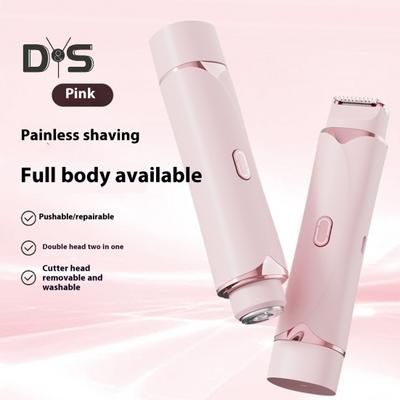 Women Electric Shaver Double Heads LED Display USB Rechargeable IPX7 Waterproof Portable Face Body Bikini Area Arm Leg Hair Removal Epilator Razor