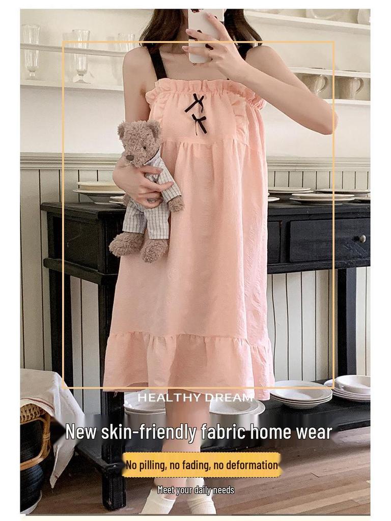Women's Princess Style Cloud Cotton Nightgown with Bra Pads - Summer 2026 Collection