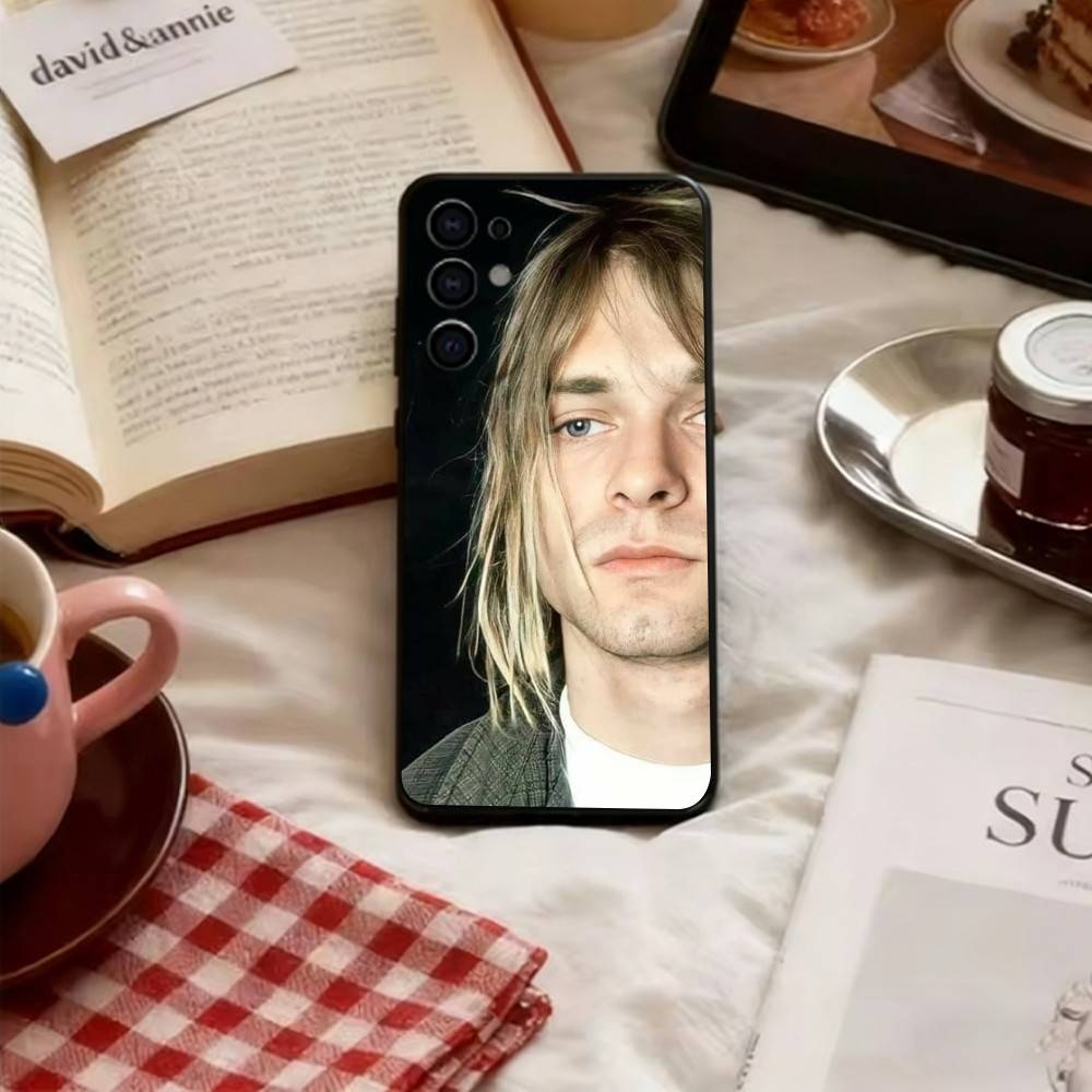 Sänger Kurt Cobain Handyhülle Weich Schwarz Für Samsung S25,S24,S21,S22,S23,S30,Ultra,S20,Plus,Fe,Lite