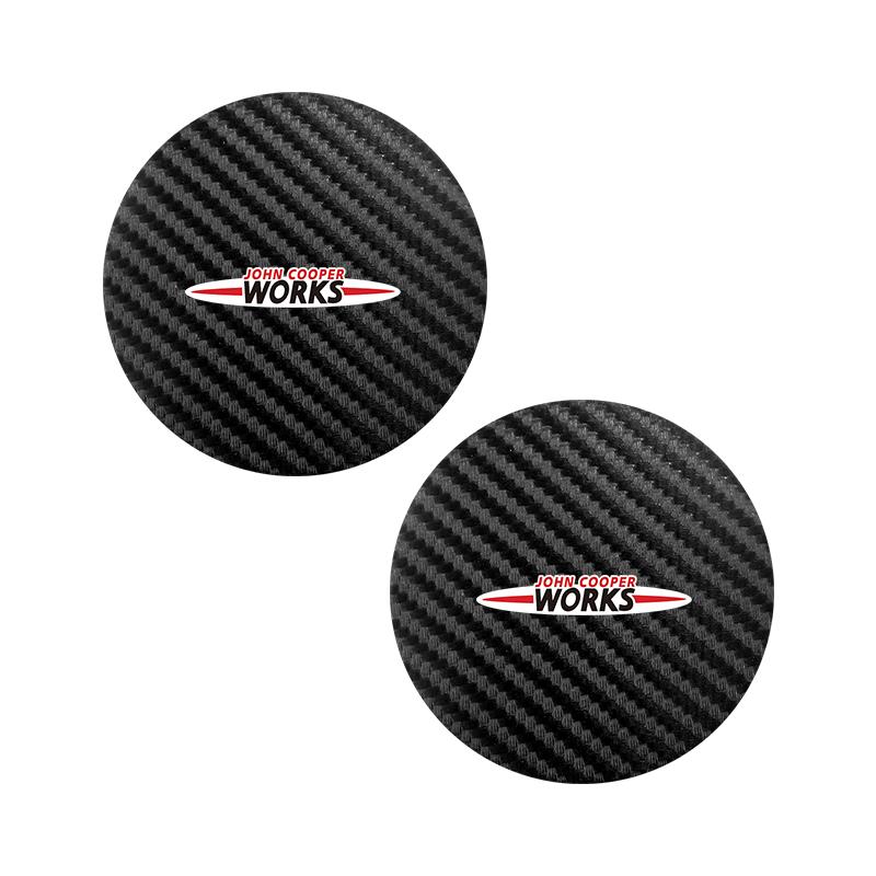 2 Stück Leder-Getränkeuntersetzer Geräuschdämpfend Wasserbecher-Pad Kissen für BMW Mini Works Cooper F54 F55 F56 F57 F60 R50 R52 R53 R55 R56 R57 R58