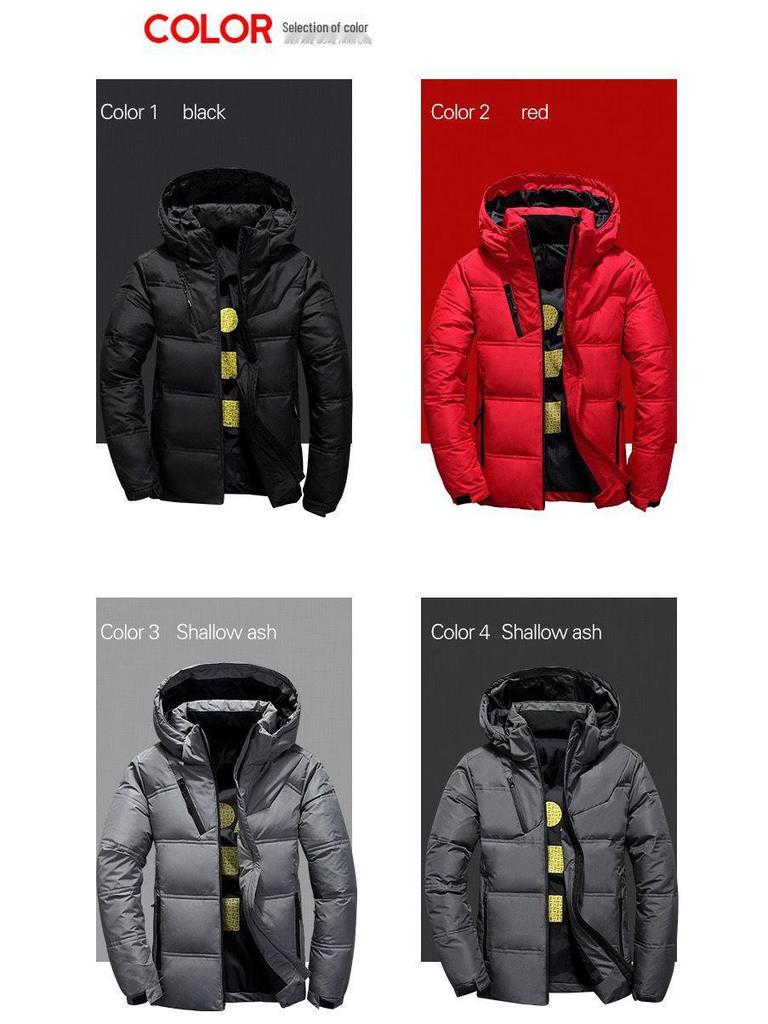 Men's European and American Winter Hooded Business Casual Warm Coat