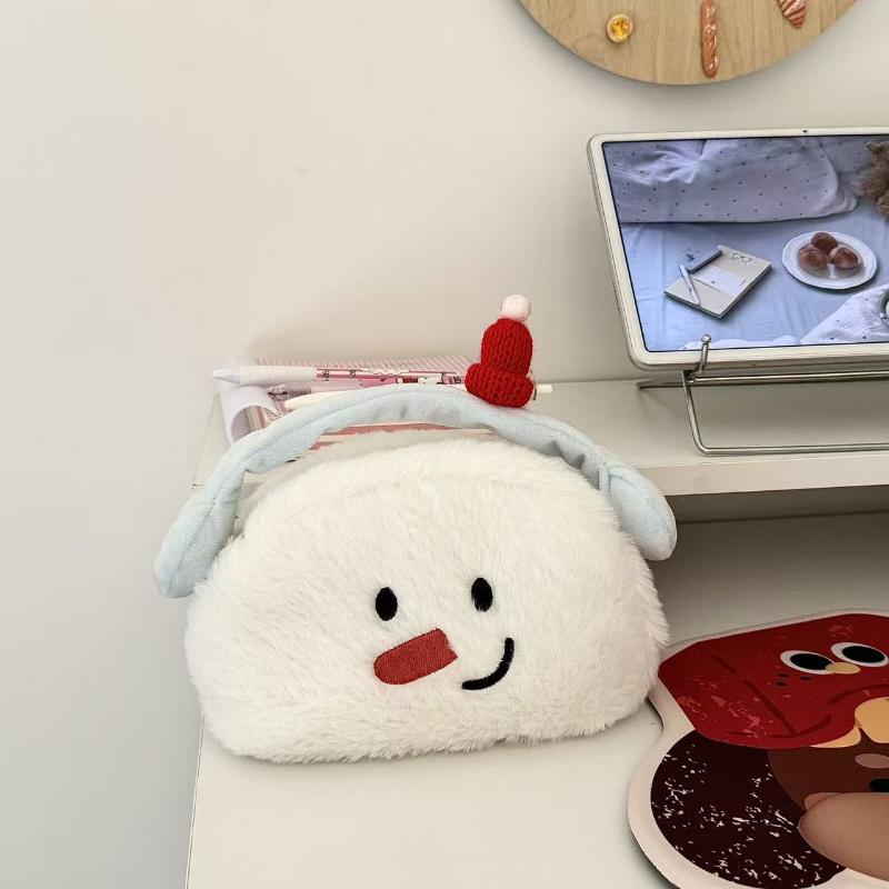 

Милый мультяшный снеговик, плюшевый пенал, кавайная сумка для канцелярских принадлежностей большой вместимости, многофункциональная сумка для хранения, канцелярские товары onesize
