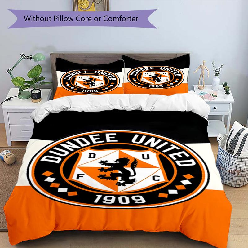 Dundee United Crest Printed Pattern Duvet Cover Set – Includes 1 Duvet Cover and 2 Matching Pillowcases Bedroom Decor Christmas Gifts