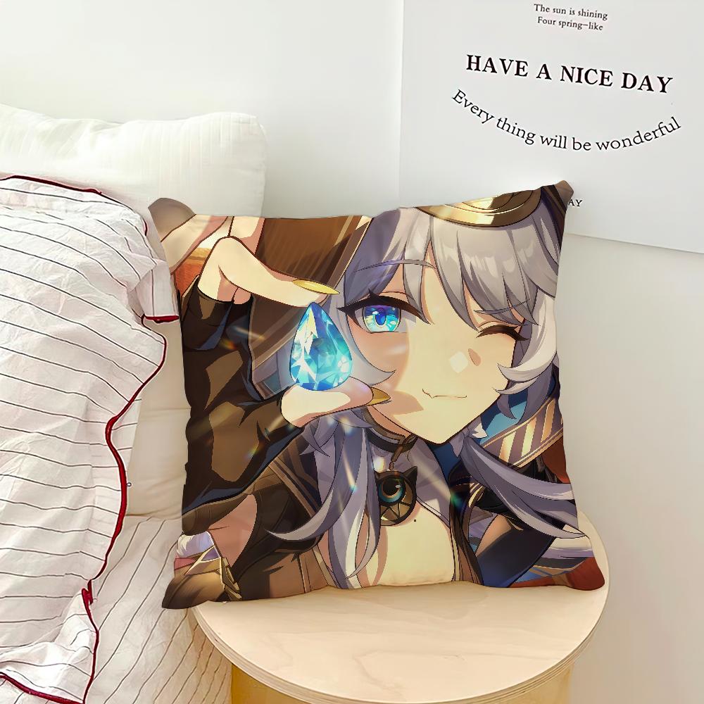 Game Cute Honkai Star Rail Cipher Cushion Cover Comfortable Soft Pillow Case for Sofa Living Room Home  Decor Protective Covers