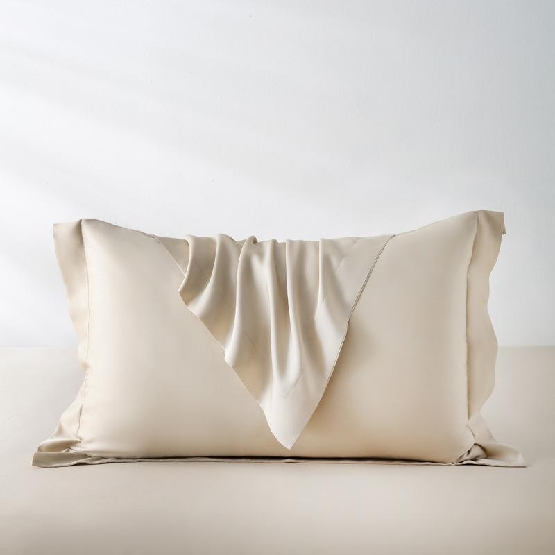 Tencel Silk Pillowcase Ice Silk Cool Pillowcase Solid Color Cross-border  Mulberry Silk Pillowcase 48x74cm [one pack]