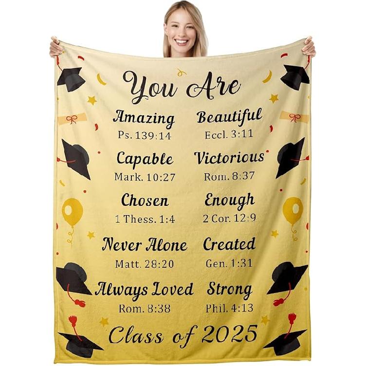 

2025 Graduation Gifts for Him Her Graduation Blanket College Graduation Gifts for Women Men Class of 2025 Throw Blanket Senior Middle High School 30 ×40 жовтий