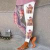 Women's High Waist Yoga Leggings Slim Fit Streetwear Cat Digital Print Stretch Fitness Workout Pants