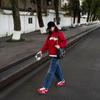 Red women's sports casual retro color matching platform zebra shoes new in spring and autumn