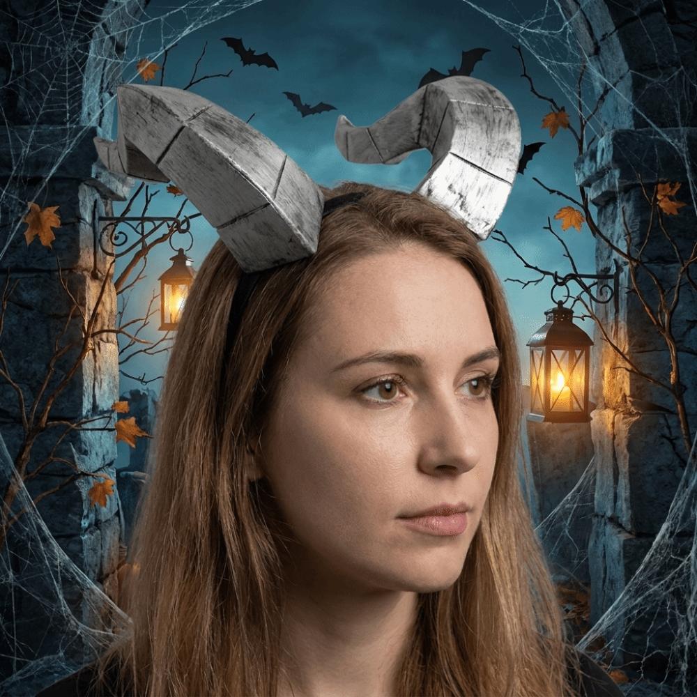 Animal Ox Horn Headband Gothic Halloween Headband Costume Gifts Cow Horn Hair Hoop Photo Props