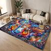 Music Guitar Theme Soft Crystal Velvet Rug Custom Name & Text Print Non Slip Floor Rug for Bedroom Living Room