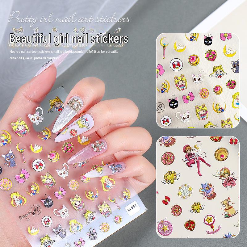 Sailor Moon Battle Suit Nail Stickers - Decorative Nail Accessories