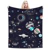 Warm Soft Blankets Children Travel Space Planets Rockets  Bedding Throws  Flannel Bedspread For Bedroom Street Trend Sofa Bed