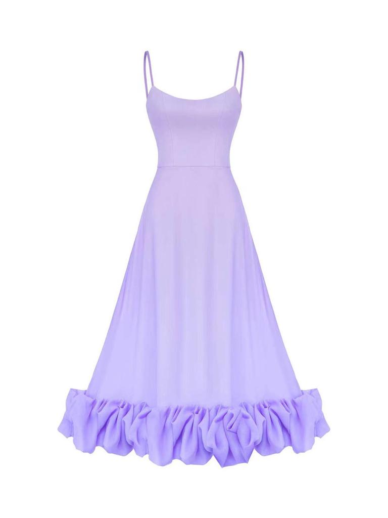 Women's Summer Pleated Suspender Dress - European & American Style Long Skirt