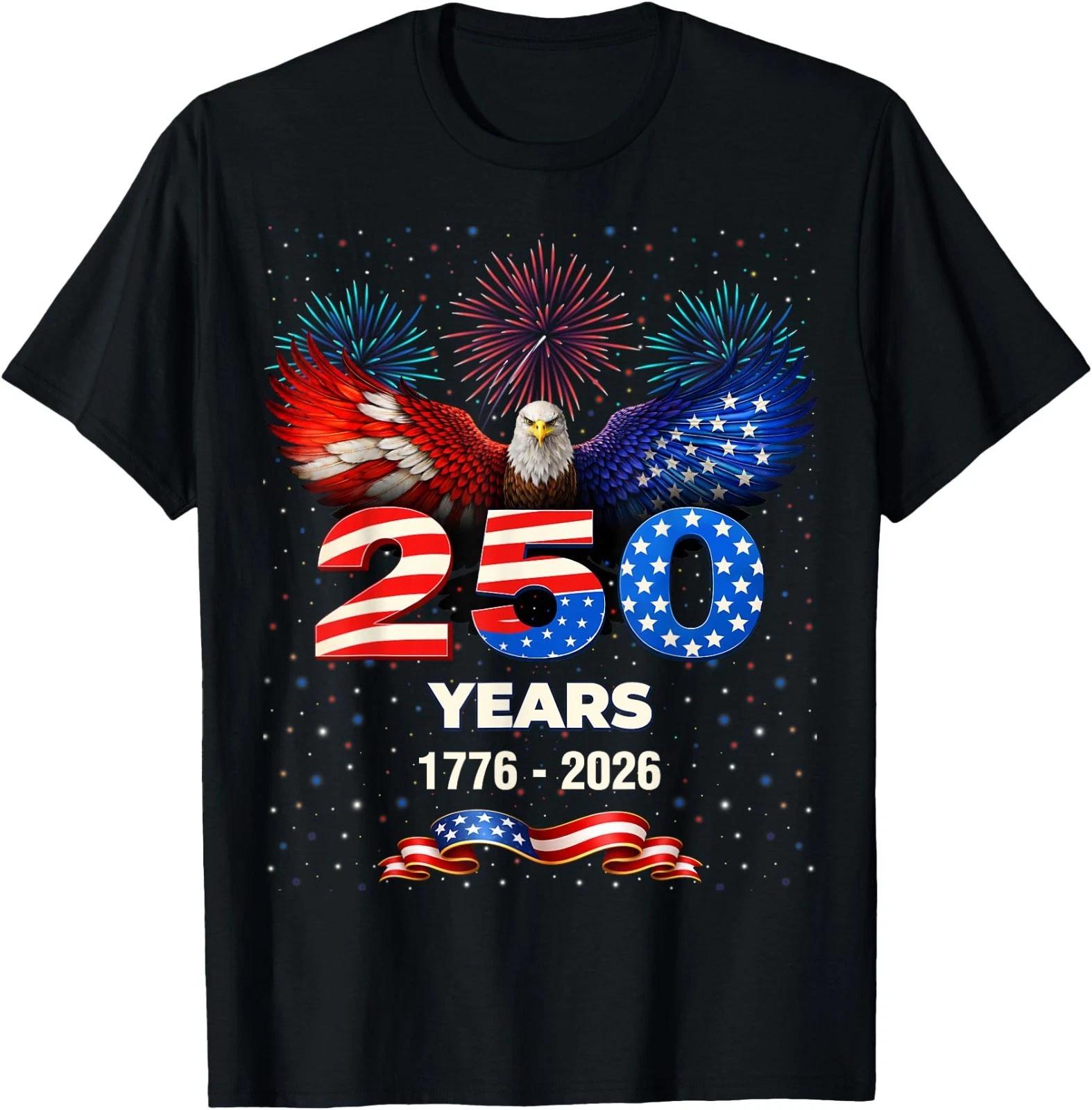 USA 250th Anniversary 1776 2026 Patriotic Eagle 4th of July T-Shirt S