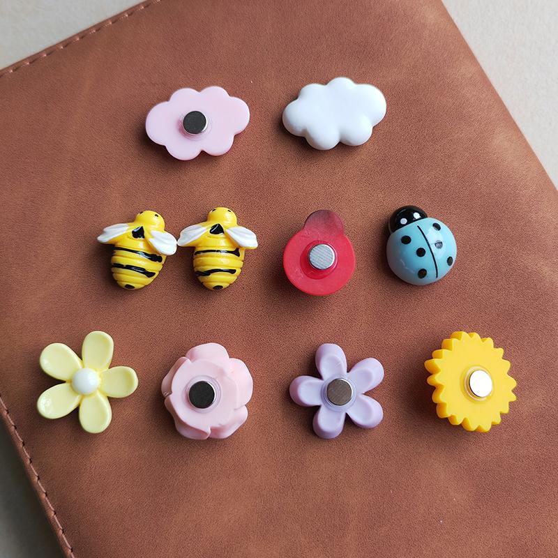 10pcs Mixed Bee Ladybug Flower Cloud Fridge Magnets Home Office Decor Accessoris Cute Refrigerator Magnetic Sticker