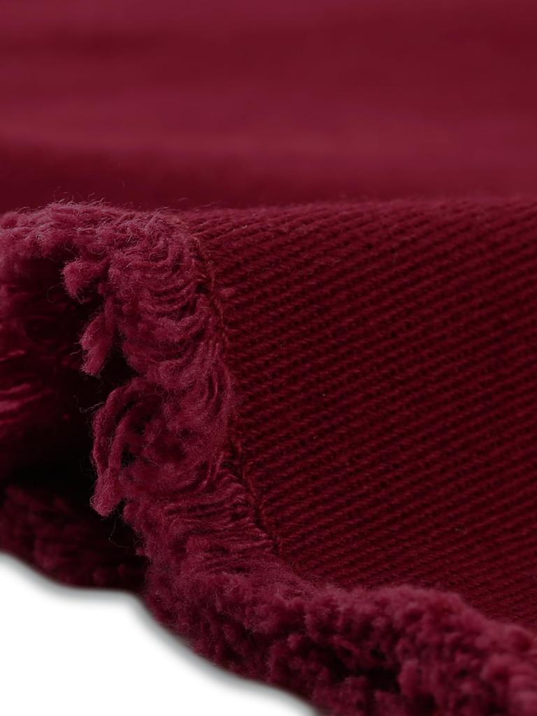 Allegra K Denim Skirt, Mini Skirt, Summer, High-Waisted, Elastic, Knee-Length, A-Line, Slimming, Casual, Women's, Dark Red, Size M