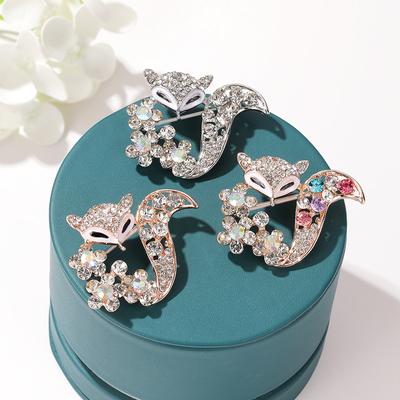 Brooch Temperament Elegant Women 'S Creative Fox Shape Rhinestone Inlaid Brooch