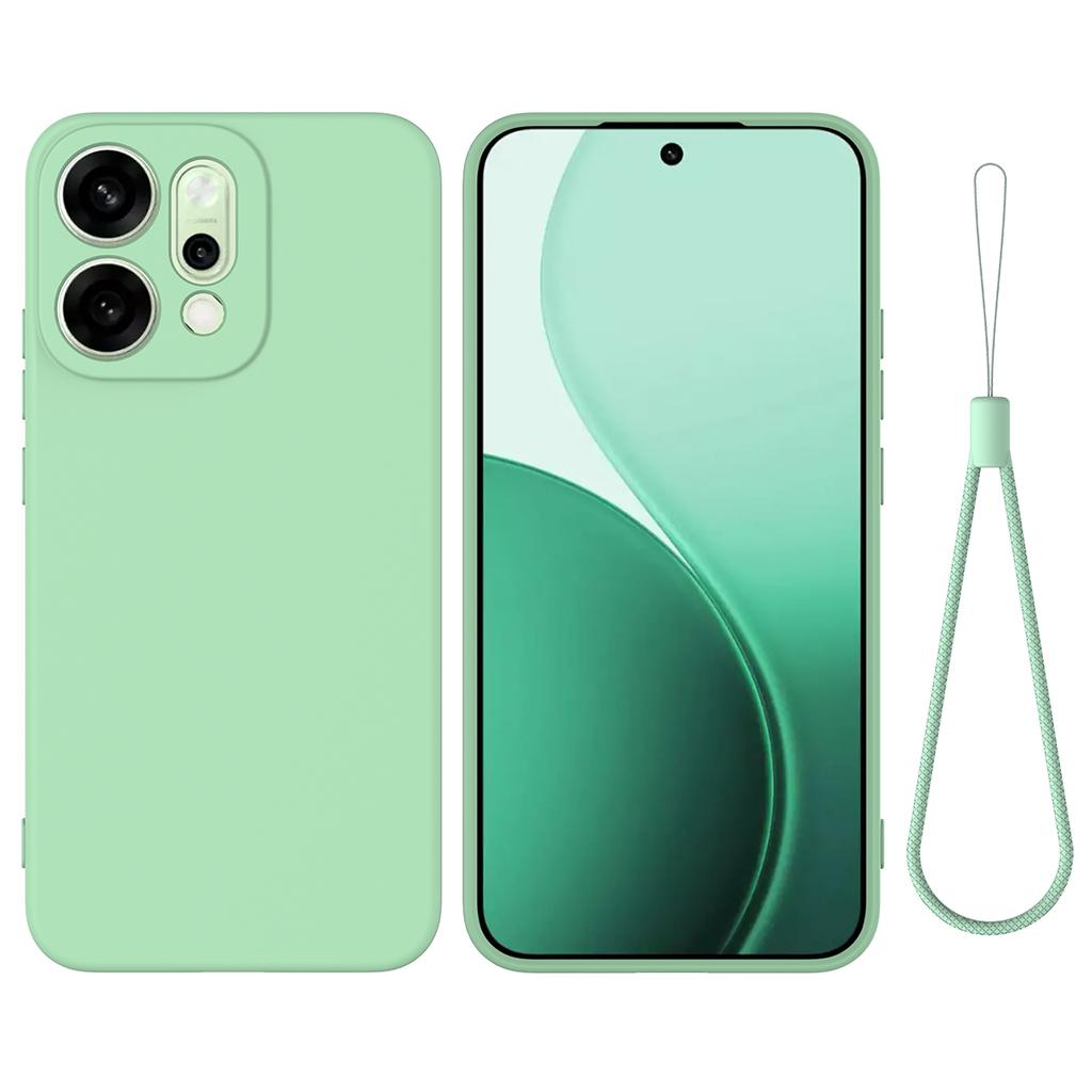 For Oppo Reno14 Pro 5G (China)/Oppo Reno14 Pro 5G (Global) Liquid Silicone Case Phone Back Cover with Hand Strap