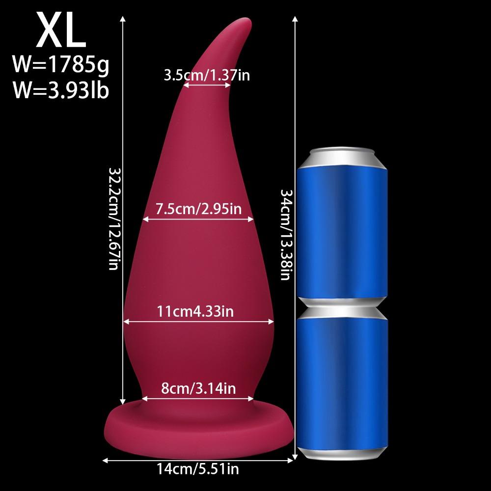 Thick Huge Fox Tail Butt Plug for Men Women, Large Anal Plug with Flared Base, Silicone Anal Stretcher for Adult Beginners and Advanced Players