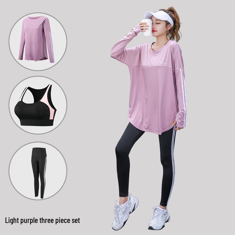 Women's Plus Size Quick-Dry Yoga & Fitness Set - Autumn/Winter Long Sleeve, Loose Fit