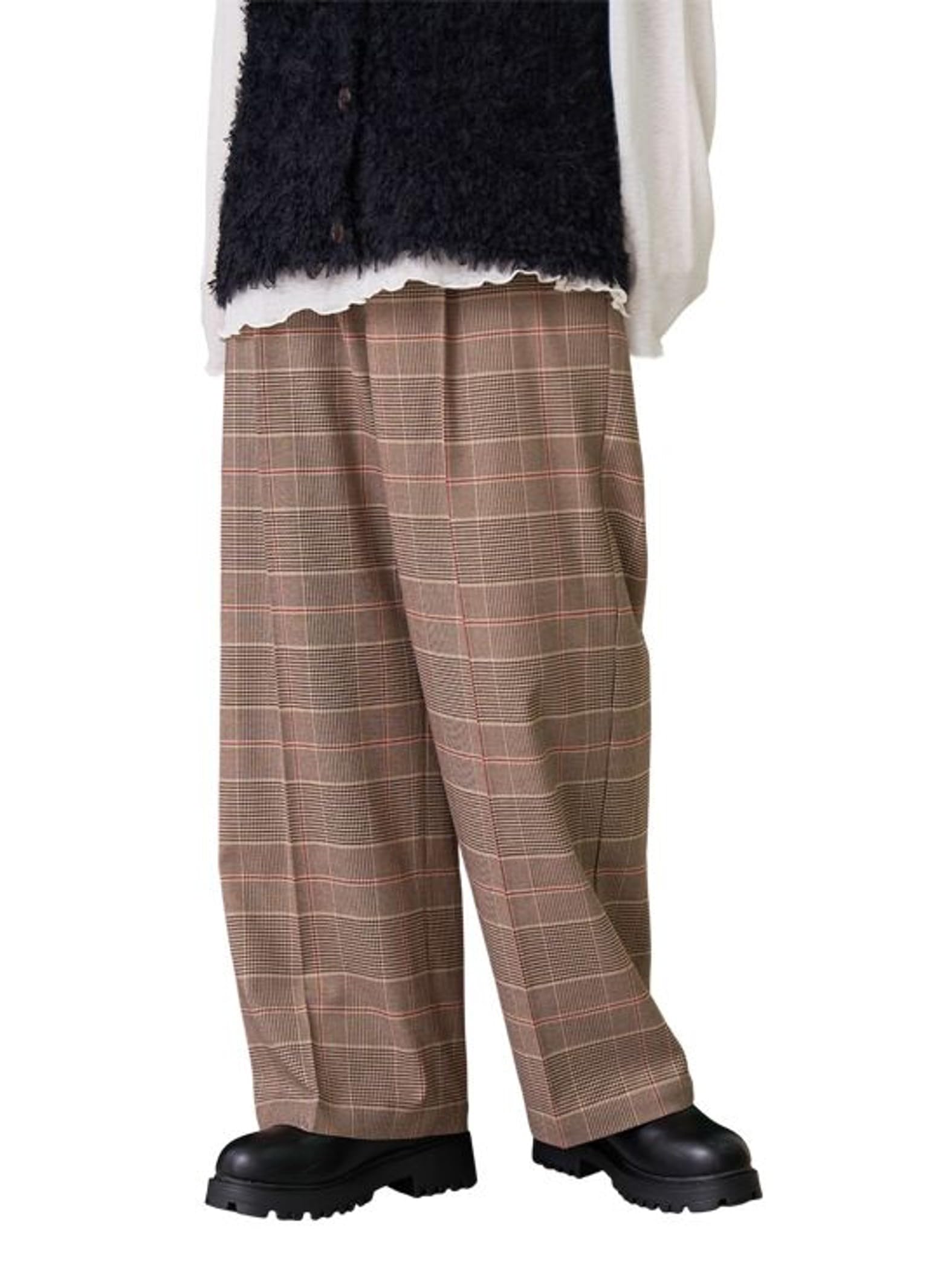 Cohen Classic Easy Beauty Check Wide Pants Sizes 76406000020 2530 S (Web-Exclusive Available) MD.BROWN (25)