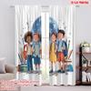 2pcs,2D Plane Printing Light Filtering Curtains Cheerful School Versatile Durable Polyester (without Rod) All Seasons Use for