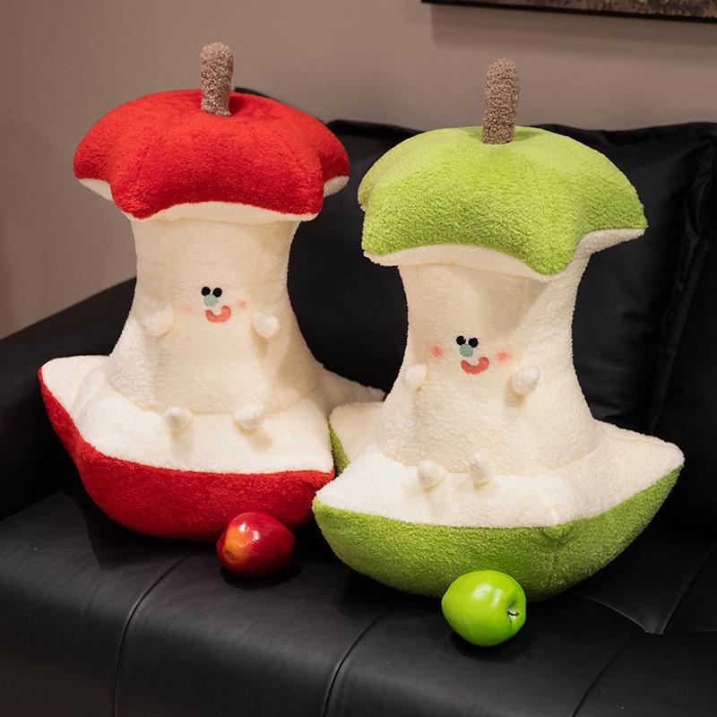 Cartoon Creative Apple Core Pillow Bite Apple Plush Toy Doll Living Room Ornament Sofa Cushion