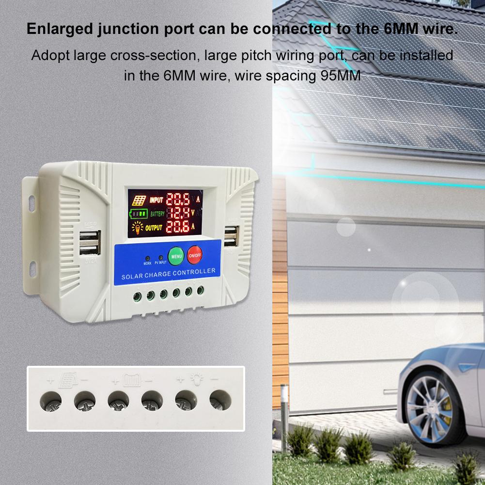 12V 24V Solar Charge Controller Solar Power Controller LED Display Solar Controller for Home and Outdoor Energy Solution