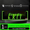 Fluorescent Fire Exit Sign - Self-Adhesive, No Wiring