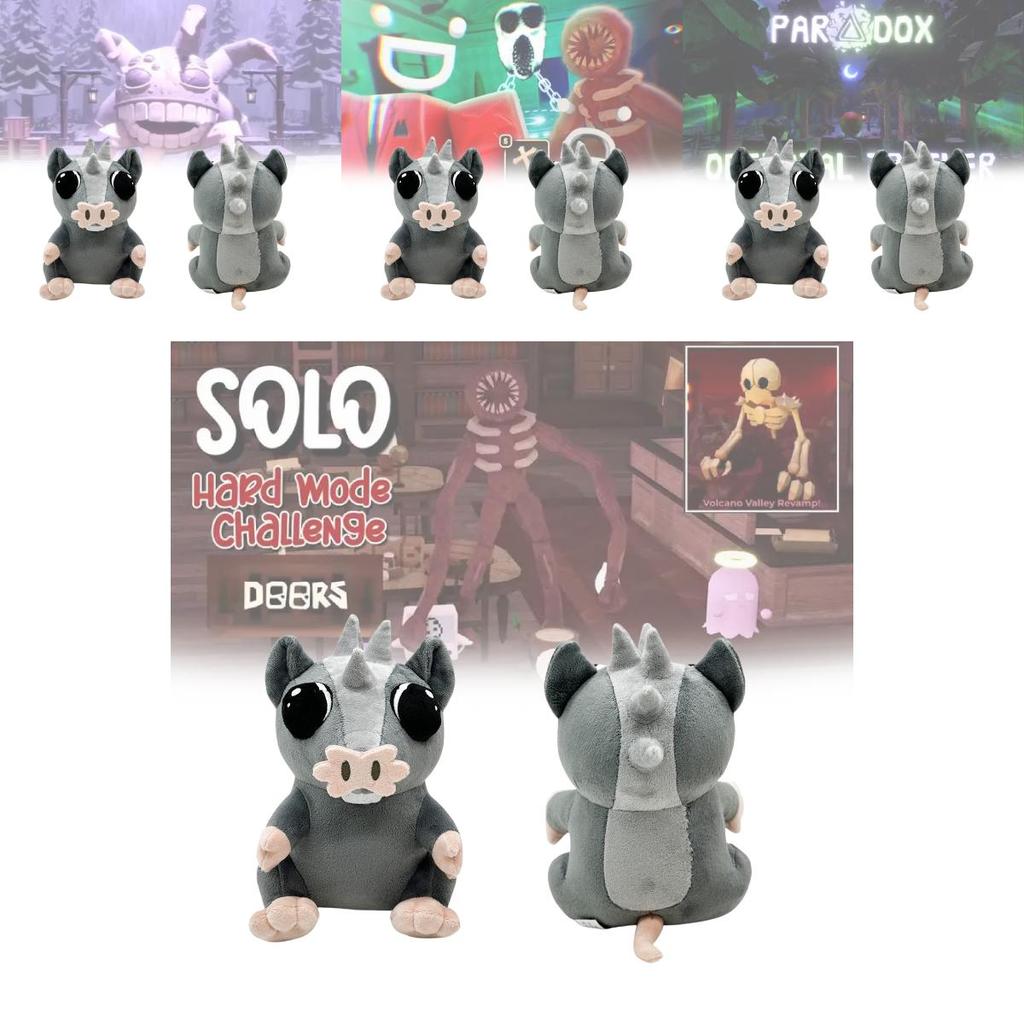 Roblox Doors The Content Gray Mouse Pig Plush Toy For Kids And Collectors
