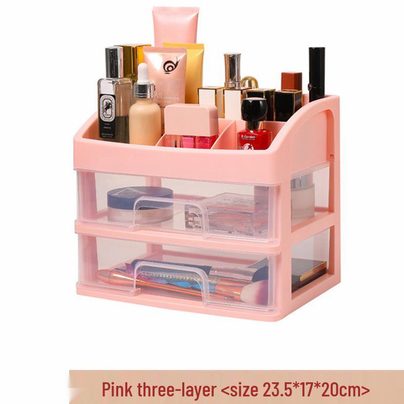Jewelry & Cosmetic Storage Box - Transparent Dustproof Desktop Organizer with Drawers