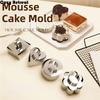 4Pcs Stainless Steel Cake Ring Mold Reusable Easy Release Cooking Ring DIY Baking Surface Smooth Dessert Food Molds with Pushers