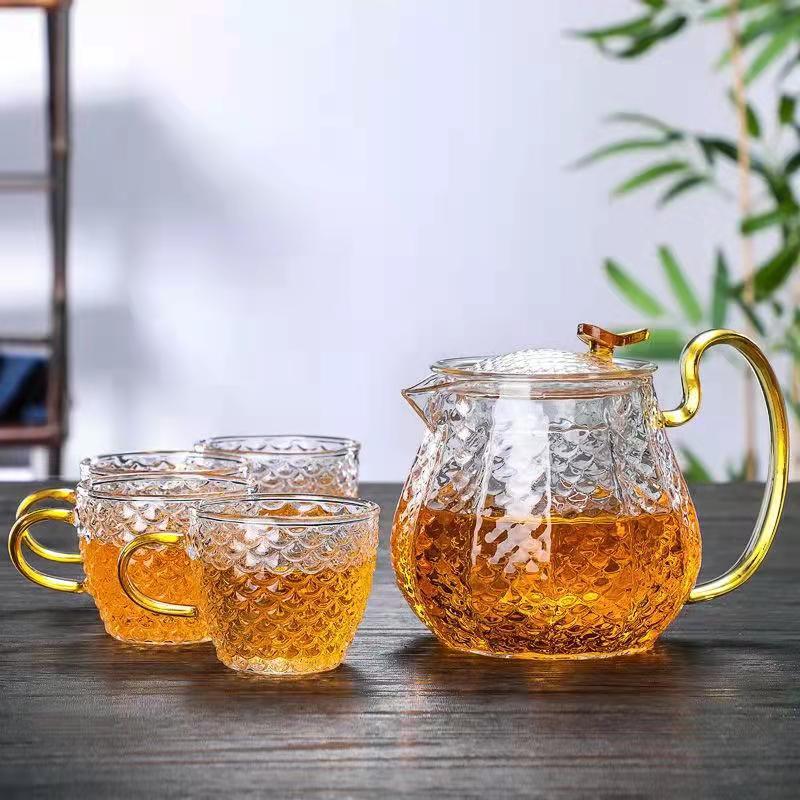 Heat-Resistant Borosilicate Glass Teapot Set with Infuser - Perfect for Brewing Tea, Gift Box Included