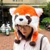 26 Winter Red Panda Raccoon Warm Plush Hat with Ear Protection - Cute and Versatile for Girls