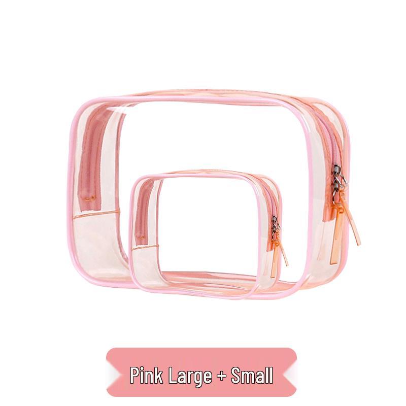 Large Capacity Waterproof Transparent Makeup Bag - Portable Toiletry Organizer for Travel