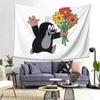 Cute Happy Mole Krtek Tapestry Decoration Art Aesthetic Tapestries for Living Room Bedroom Home Wall Cloth Wall Hanging