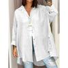 VEZFAA Women's Fashion Casual Spring Autumn Solid Color Print Long Sleeve POLO Neck Blouses & Shirts