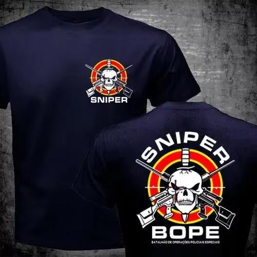 Brazil Military Unit BOPE Special Forces Sniper Men T-shirt Casual Streetwear 100% Cotton Loose Tops Breathable Tee