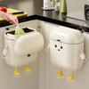 Wall Hanging Trash Can For Kitchen Bathroom Durable ABS Plastic Easy To Clean Top Cover Prevents Odors Home Waterproof Trash Can