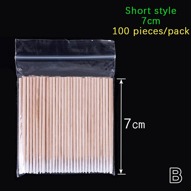 50/100 kusů jednorázových víceúčelových vatových tamponů na dřevo 7/10 cm Čištění make-upu Nástroj na odstranění tetování Permanentní potřeby na tetování