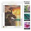 Diamond Painting Landscape Full Round Embroidery Lighthouse Picture Rhinestone Mosaic Home Decor Art 30x40cm