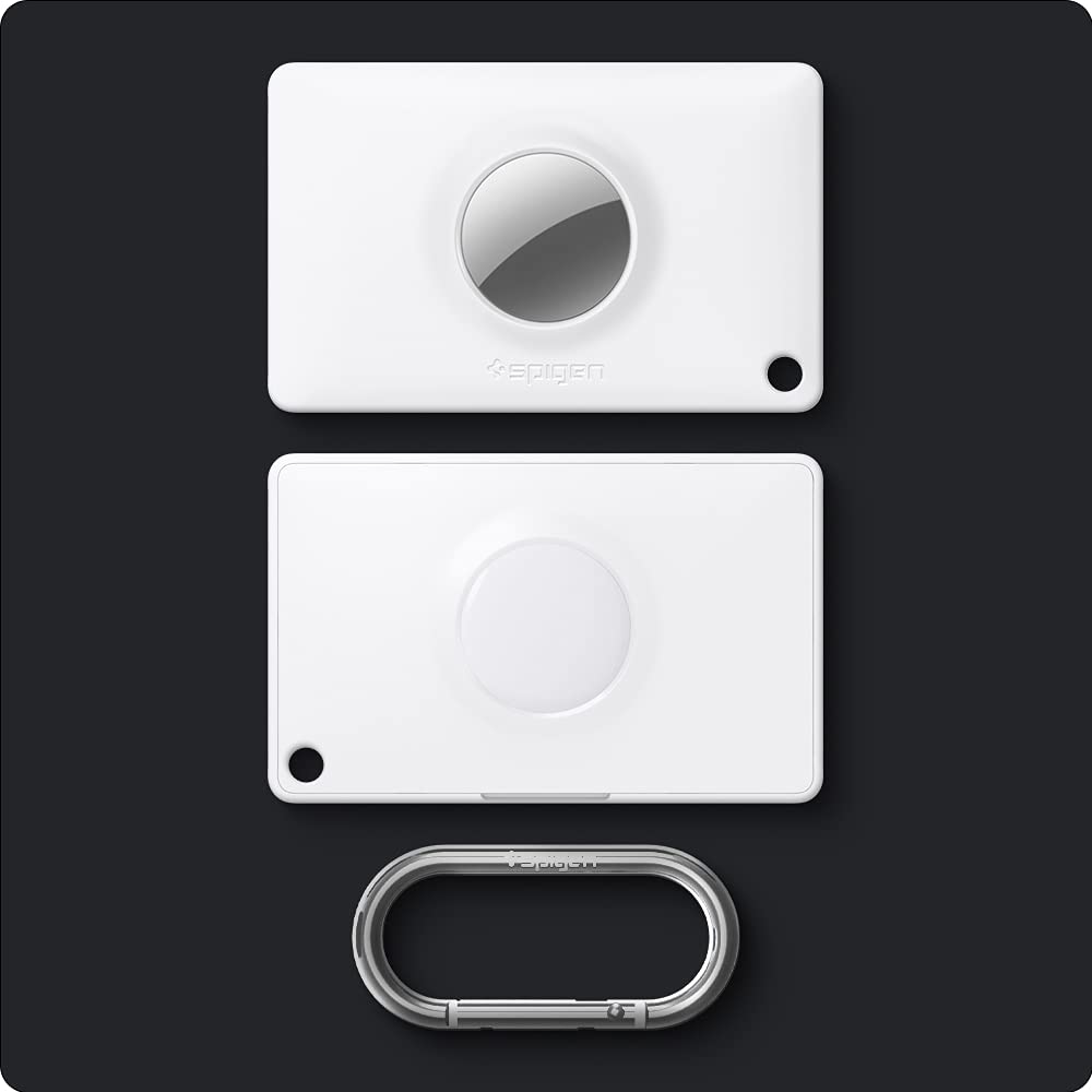 Spigen AirTag Case Card Type Keychain with Carabiner Wallet Wallet Storage Slim Lightweight Lost Prevention Shockproof Air Tag Case Air Fit AMP01835