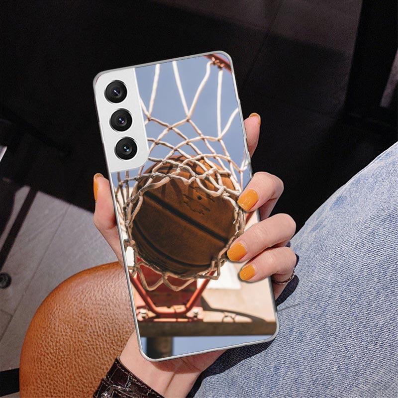 Basketball Basket Sports Phone Case For Samsung Galaxy S24 S25 Edge S26 Ultra S23 S22 S21 Plus S20 FE + Personalized Print Cover