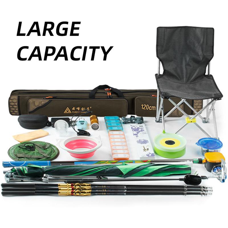 Angelruten-Tasche, Multifunktional, Großes Fassungsvermögen, Wasserdichte Angeltasche, Verstärkte Meeresruten-Tasche, Angelgeräte-Tasche ohne Rollenfach, Köder, Flussangel-Tasche