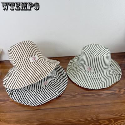Chapéu de Pescador Listrado para Mulheres Primavera e Verão Chapéu Casual Dupla Face Proteção Solar e Sombra ao Ar Livre Chapéu para Caminhada