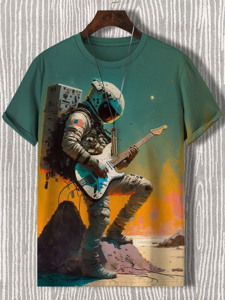 Übergröße Mode Damen T-Shirt Musik 3D T-Shirt Schwarz Weiß Streetwear Lässig Kurzarm Herrenbekleidung Party T-Shirts Oberteile
