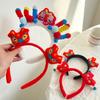 Cartoon 2024 Happy New Year Headband Red Hairband New Year Headdress  Party Decoration